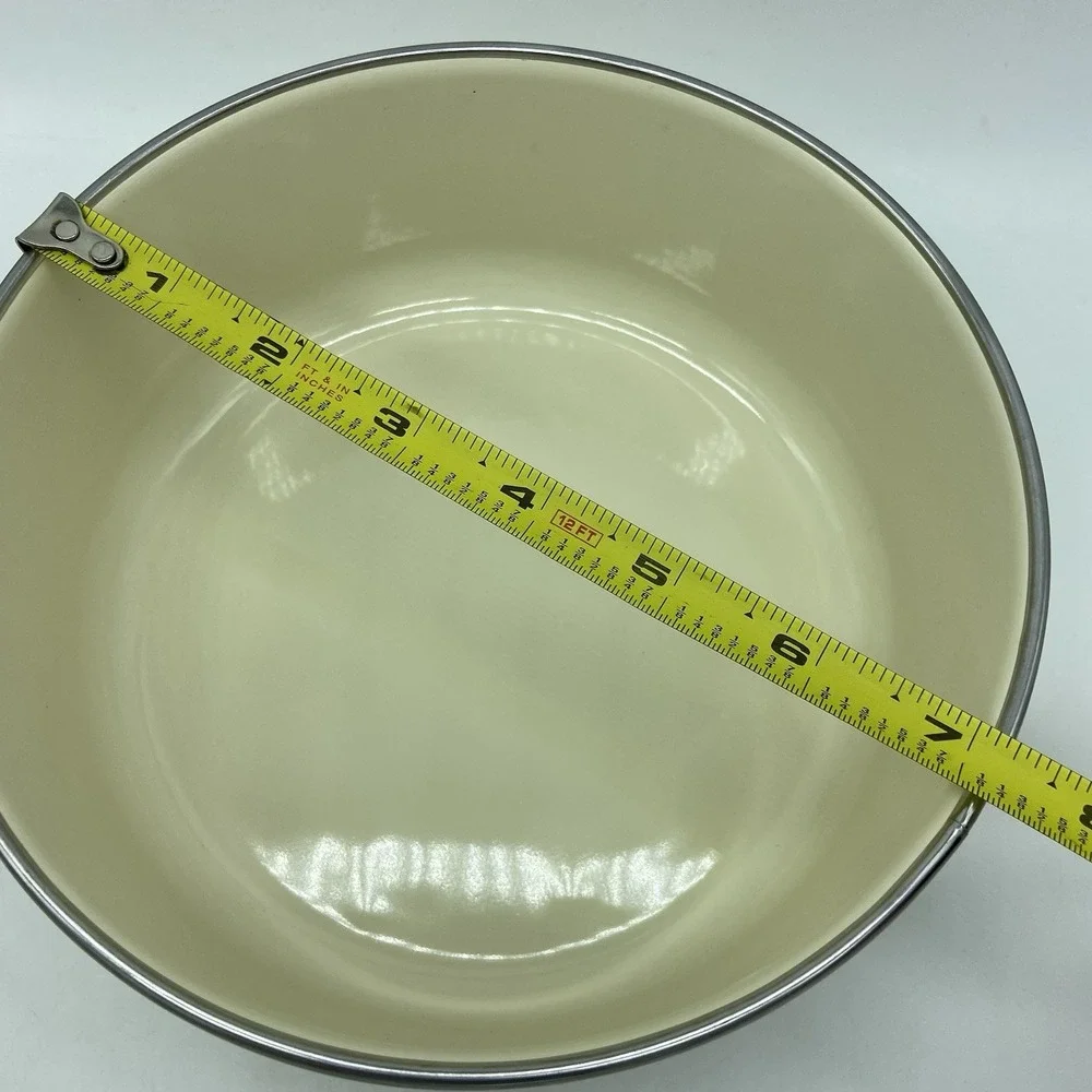 Pfaltzgraff Naturewood Set Of 2 Enamel Metal Nesting Storage Mixing Bowls No Lid
